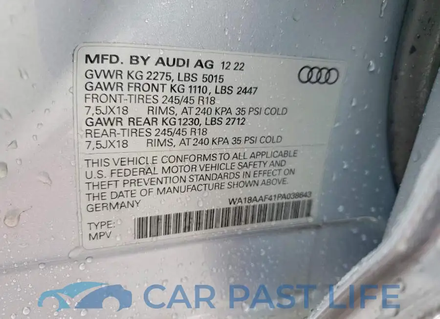 WA18AAF41PA038643# 13