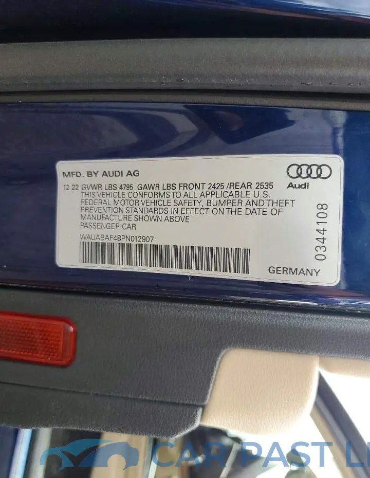 WAUABAF48PN012907# 12