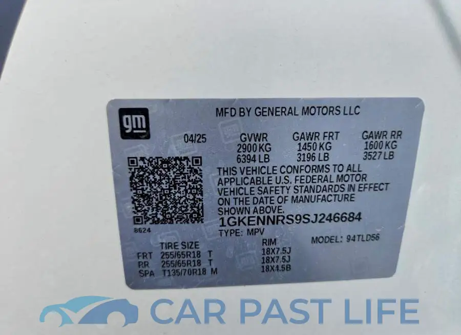 1GKENNRS9SJ246684# 12