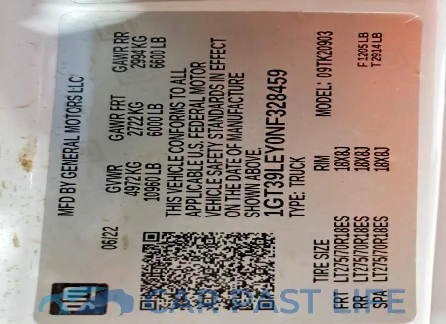 1GT39LEY0NF328459# 12