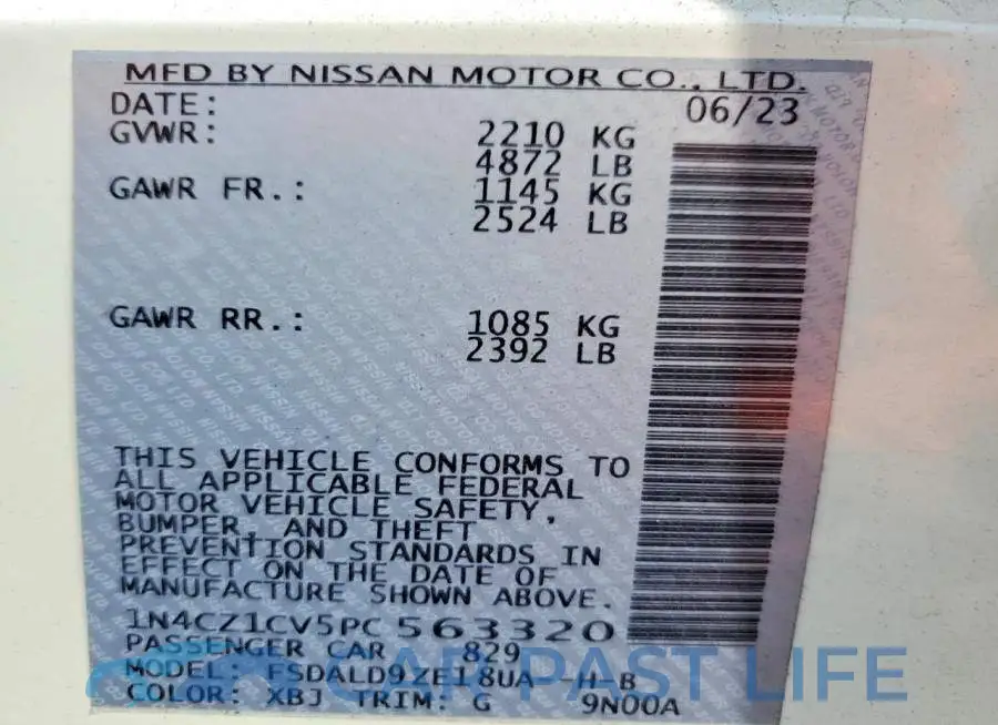 1N4CZ1CV5PC563320# 13
