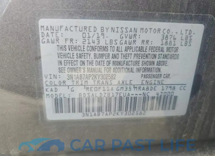3N1AB7AP2KY302582# 12