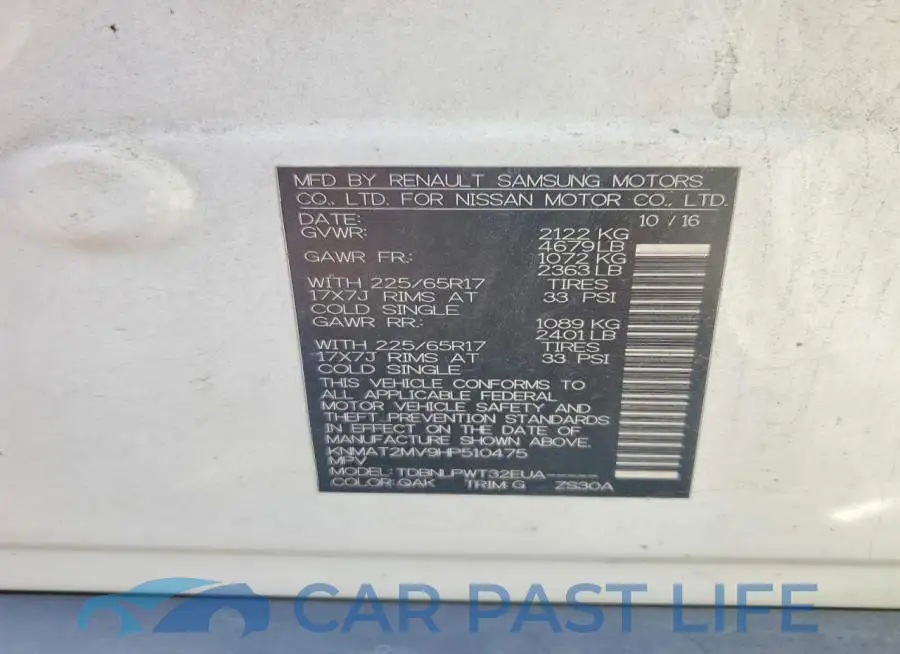KNMAT2MV9HP510475# 12