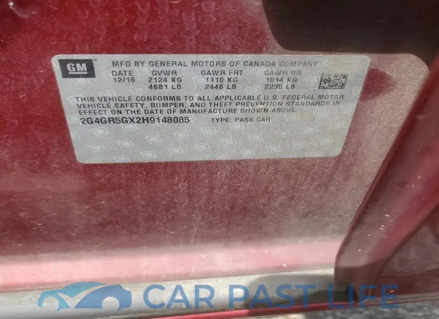 2G4GR5GX2H9148085# 12