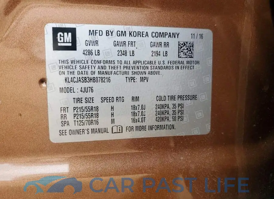 KL4CJASB3HB078216# 12