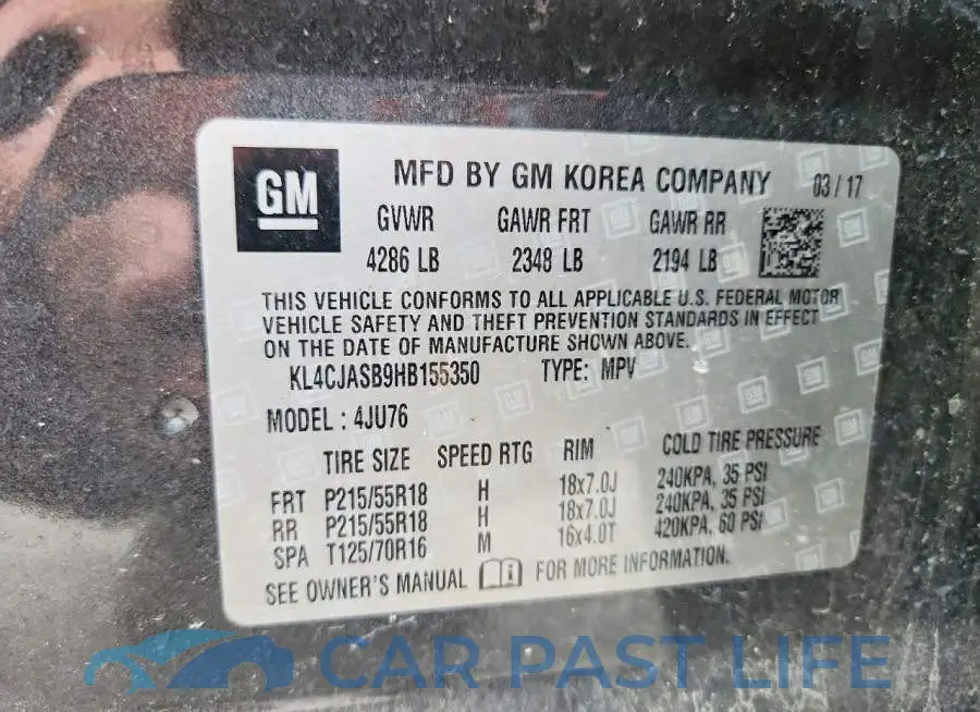 KL4CJASB9HB155350# 13