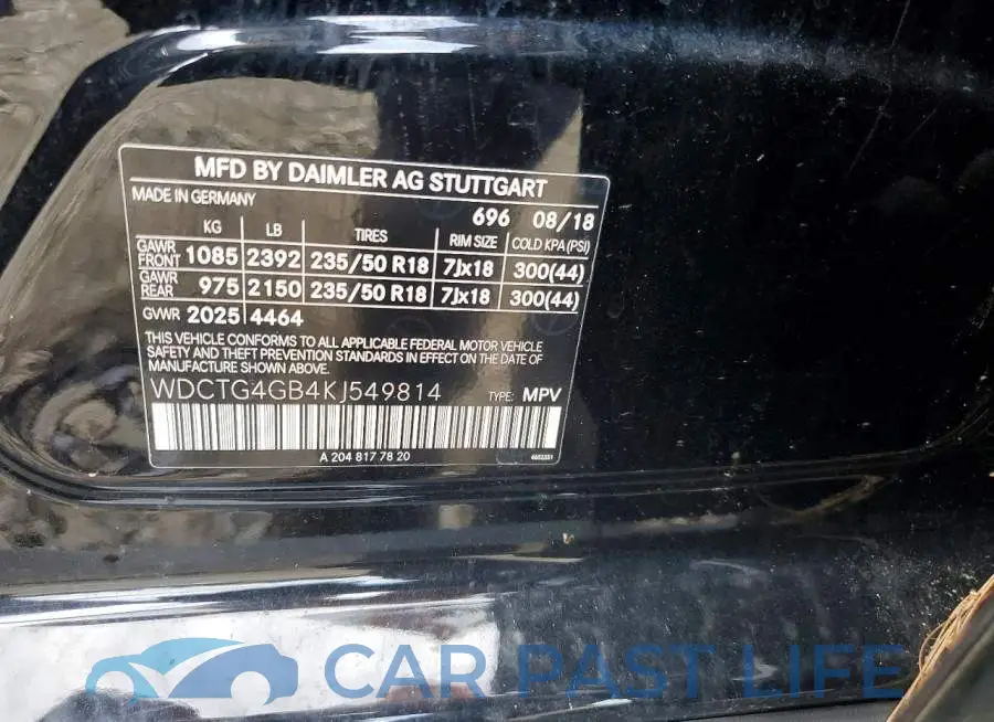WDCTG4GB4KJ549814# 12