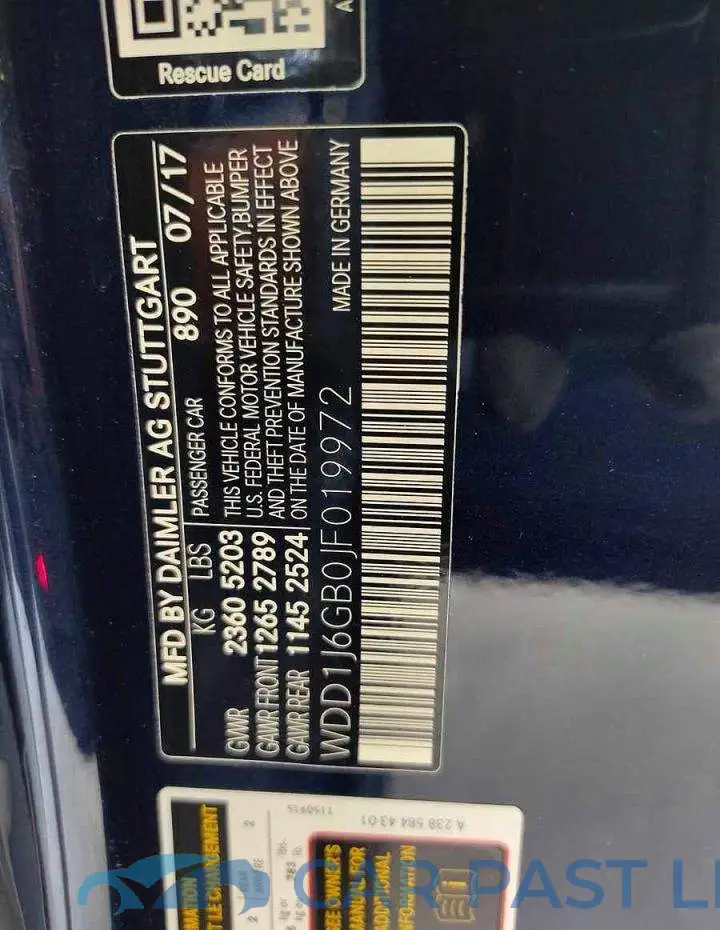 WDD1J6GB0JF019972# 10