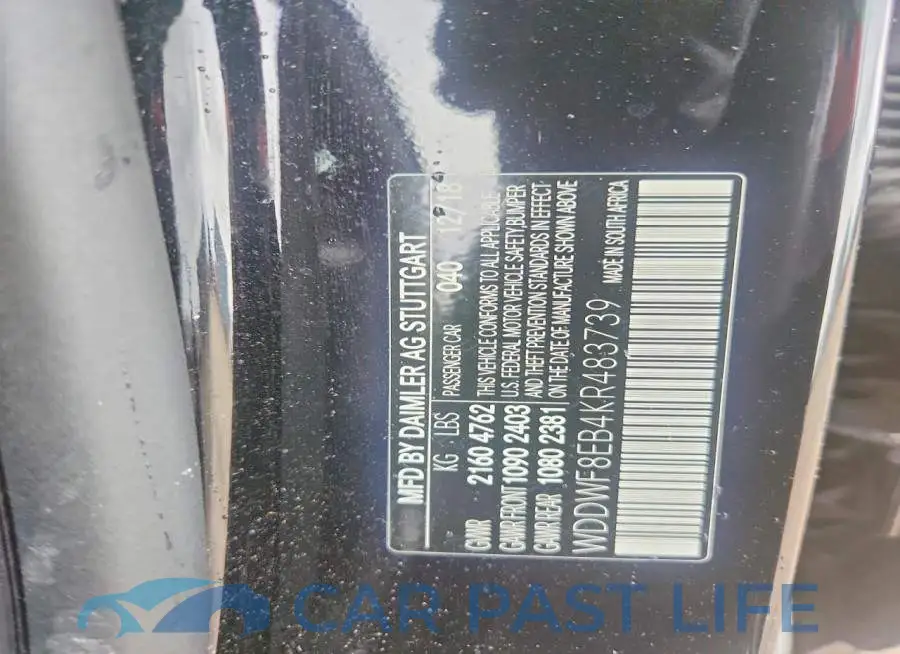 WDDWF8EB4KR483739# 13