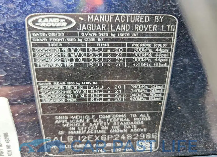 SALRJ2EX6P2482986# 14