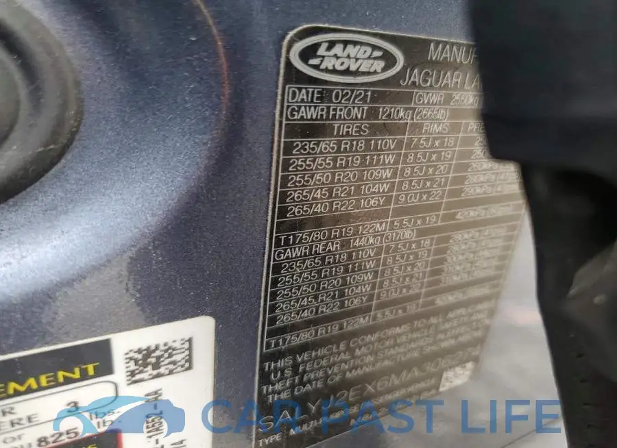 SALYJ2EX6MA306274# 13