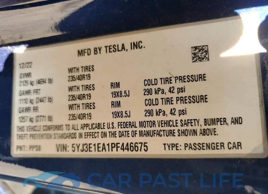5YJ3E1EA1PF446675# 12