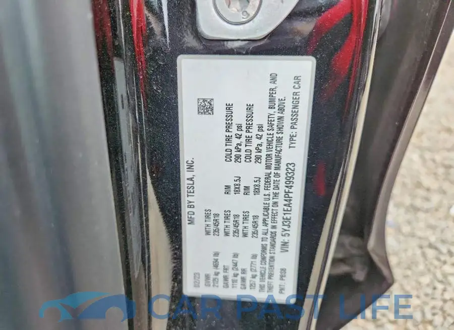 5YJ3E1EA4PF499323# 12