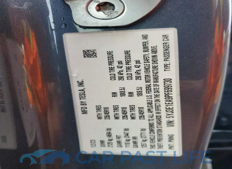 5YJ3E1EA9PF699730# 12