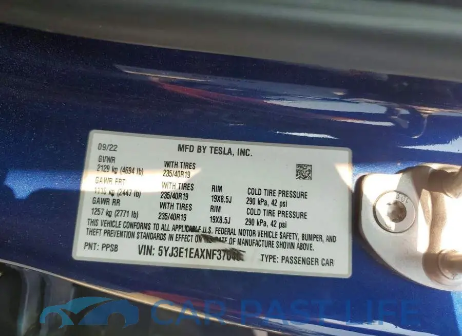 5YJ3E1EAXNF370466# 12