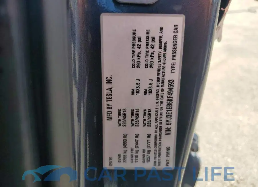 5YJ3E1EB6KF494593# 13