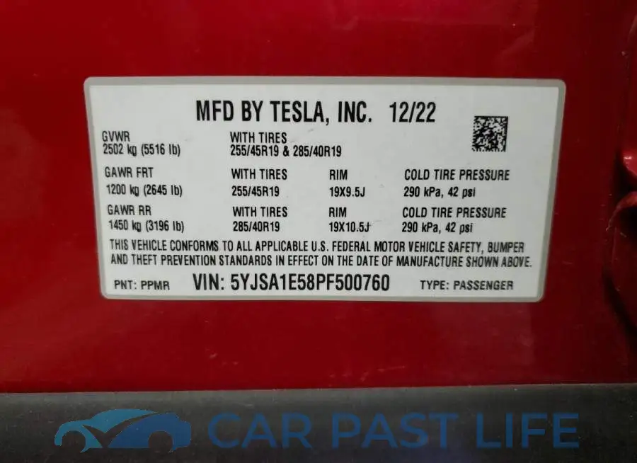 5YJSA1E58PF500760# 13