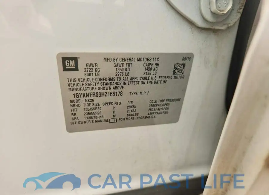 1GYKNFRS9HZ166178# 13