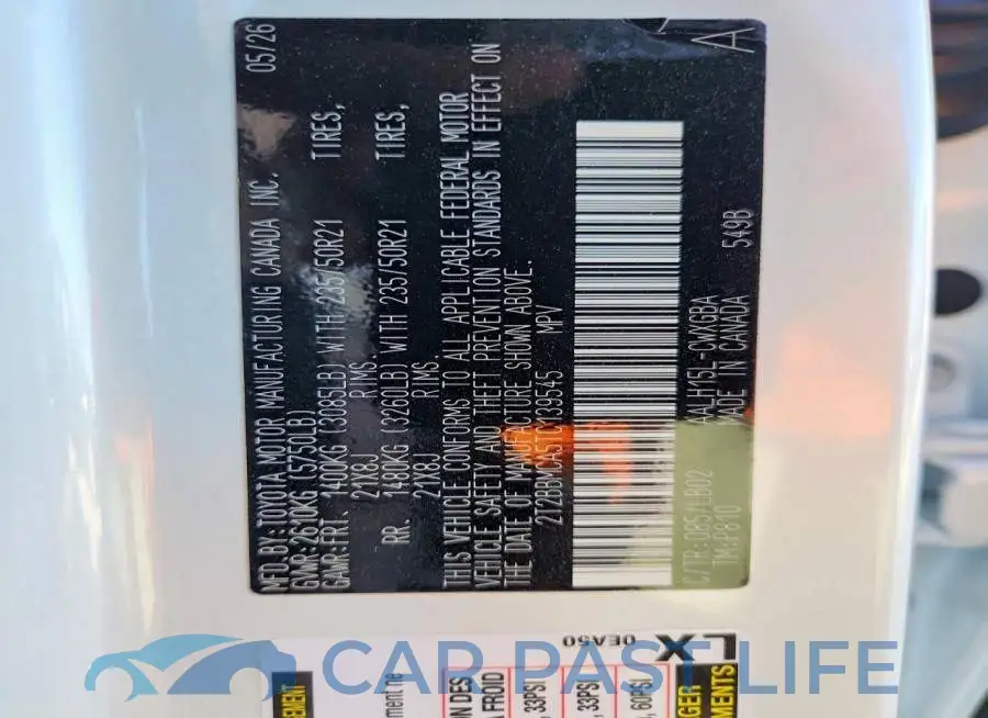2T2BBMCA5TC139545# 12