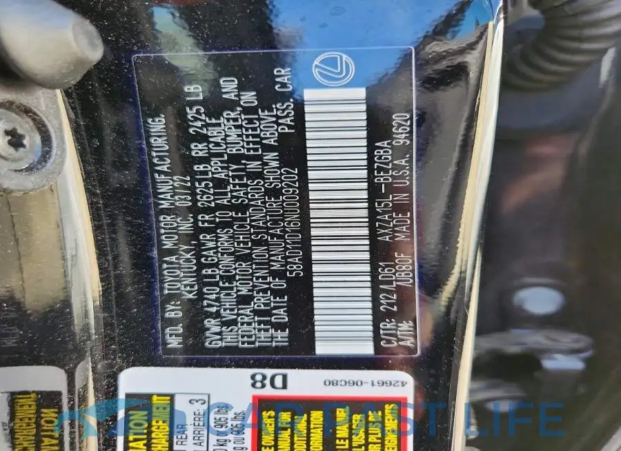 58AD11D16NU009202# 12