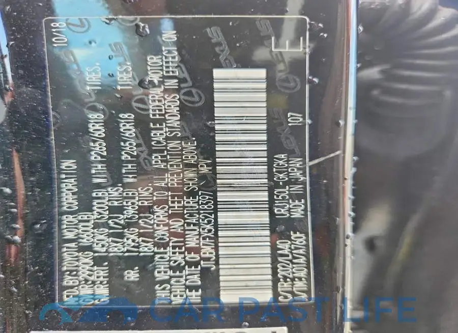 JTJBM7FX5K5218397# 12