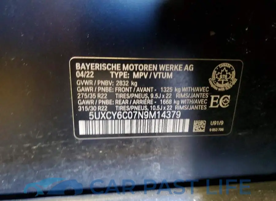 5UXCY6C07N9M14379# 12