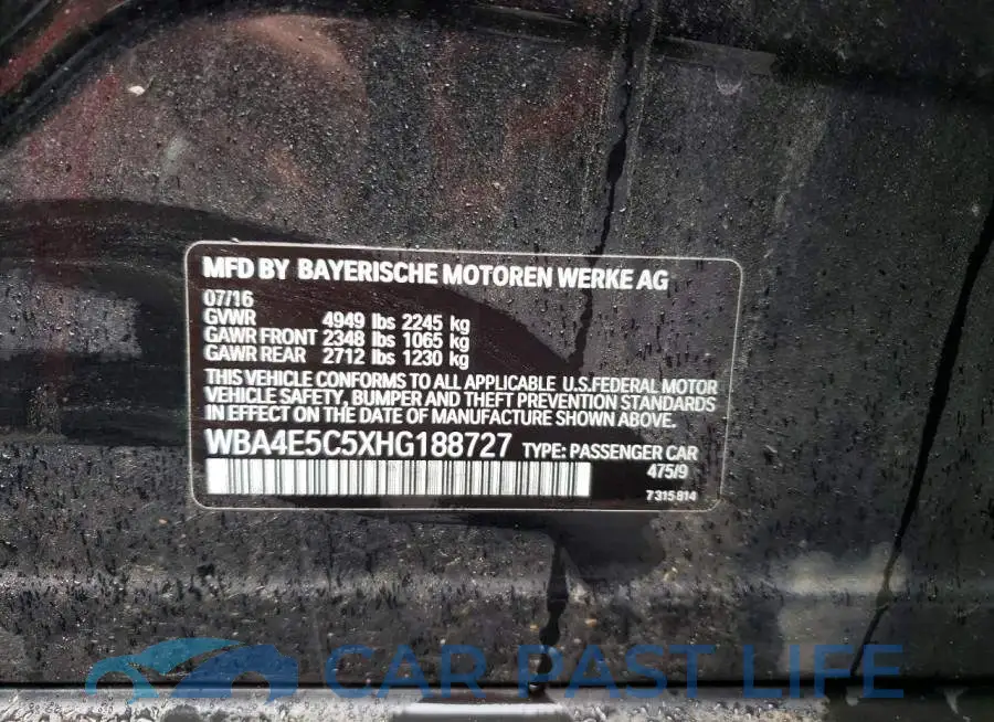 WBA4E5C5XHG188727# 12