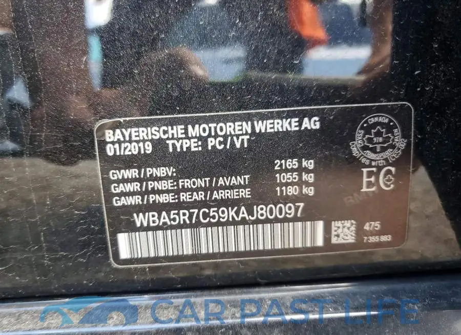 WBA5R7C59KAJ80097# 12