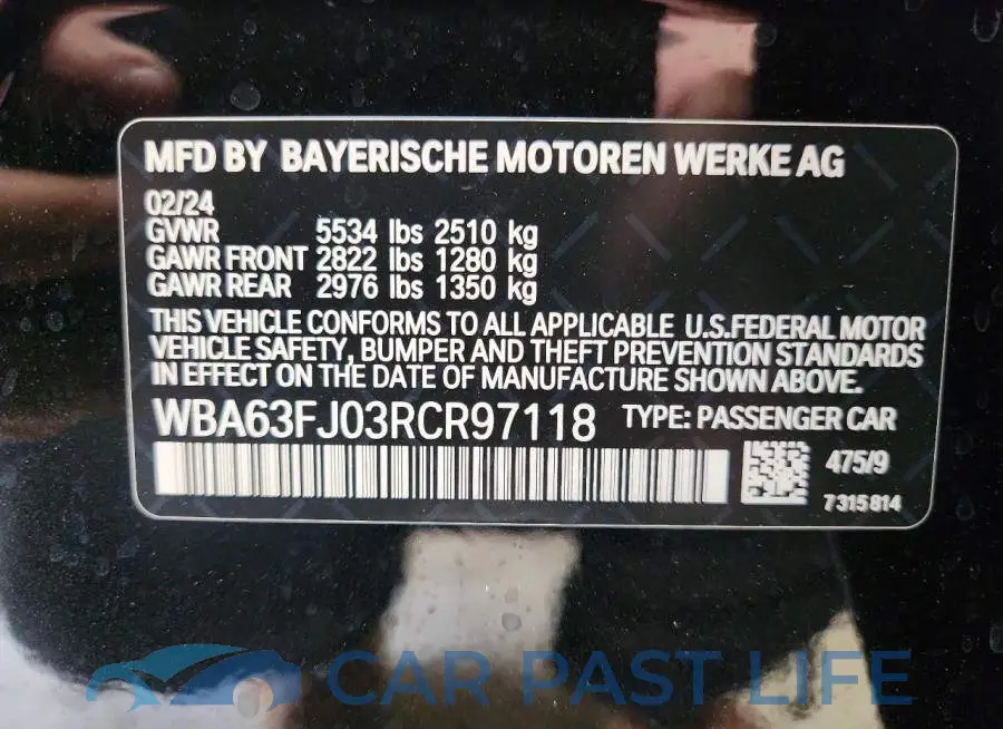 WBA63FJ03RCR97118# 13
