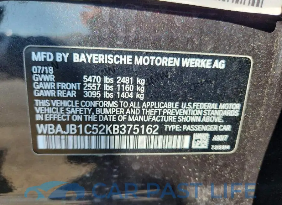 WBAJB1C52KB375162# 12