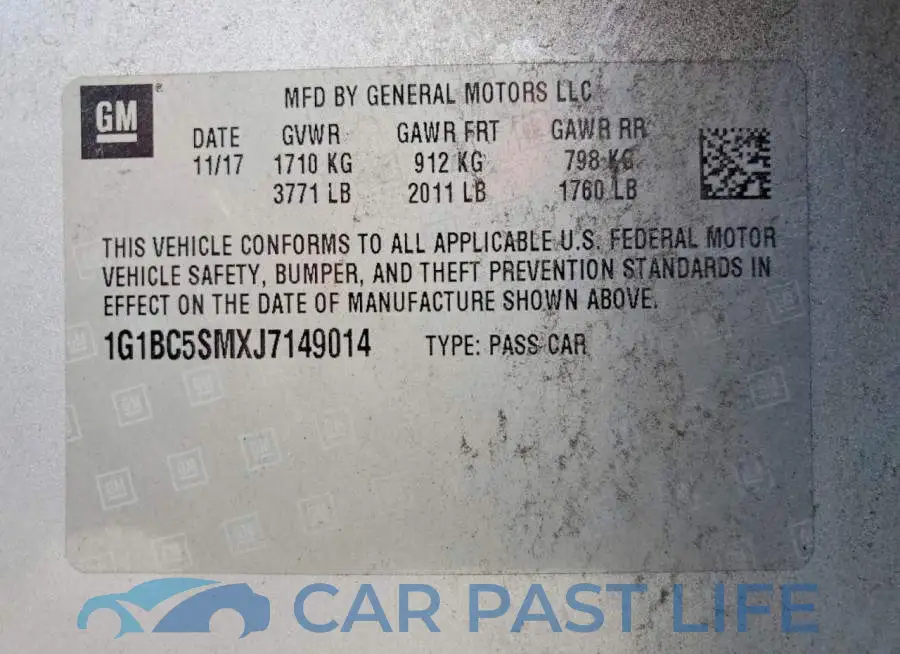 1G1BC5SMXJ7149014# 13