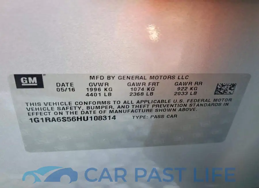 1G1RA6S56HU108314# 12