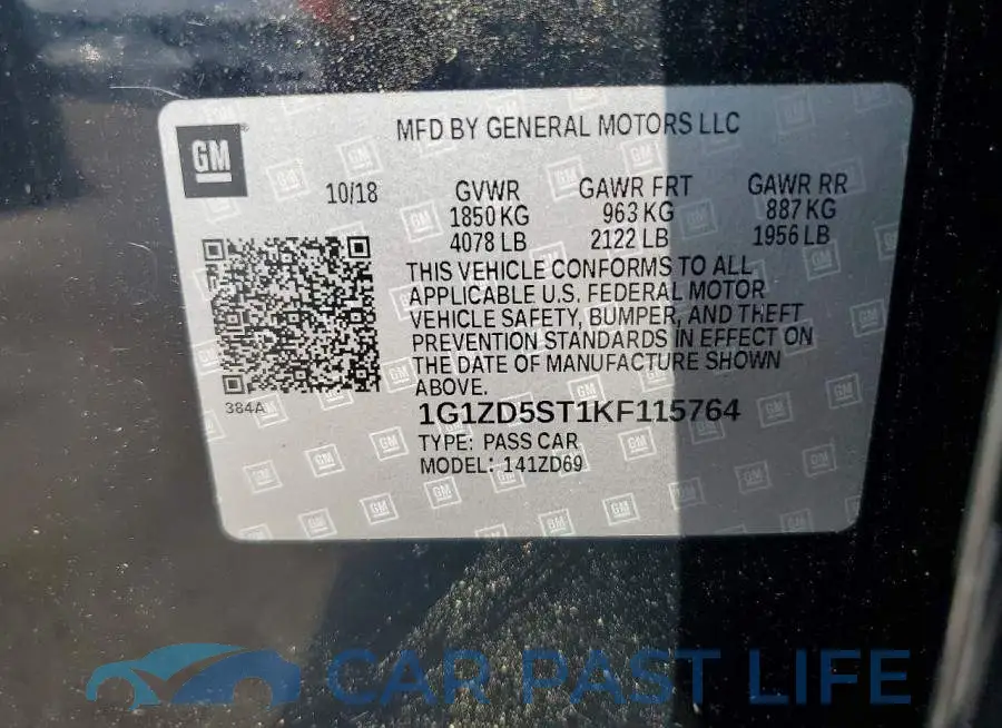 1G1ZD5ST1KF115764# 12