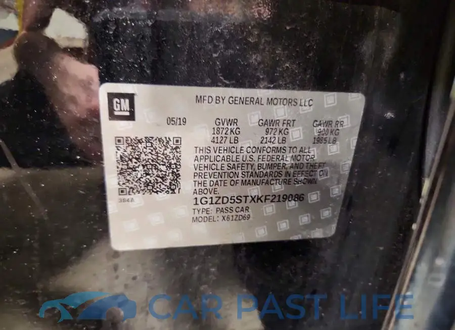 1G1ZD5STXKF219086# 12