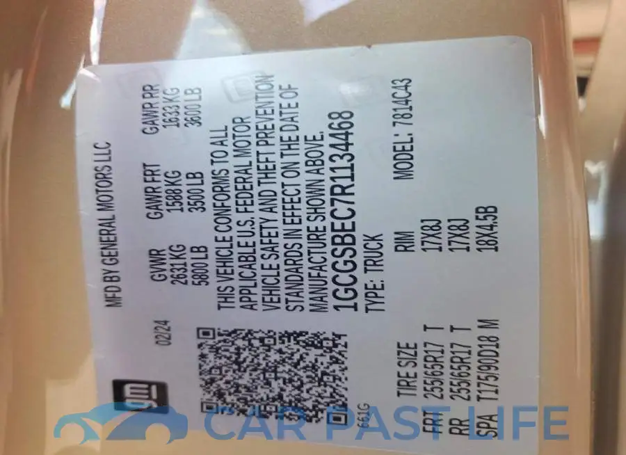 1GCGSBEC7R1134468# 13