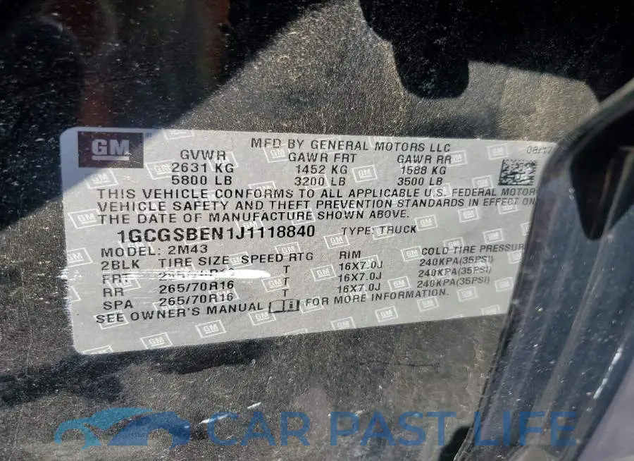 1GCGSBEN1J1118840# 12