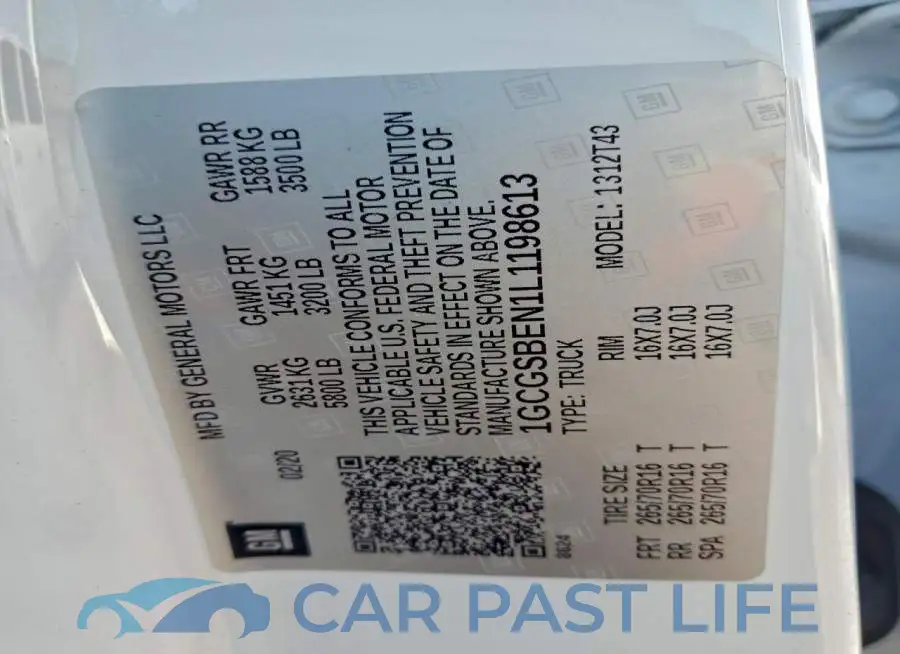 1GCGSBEN1L1198613# 13