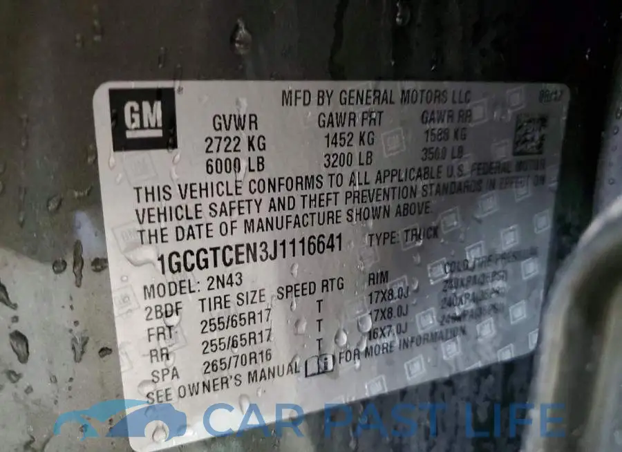1GCGTCEN3J1116641# 12