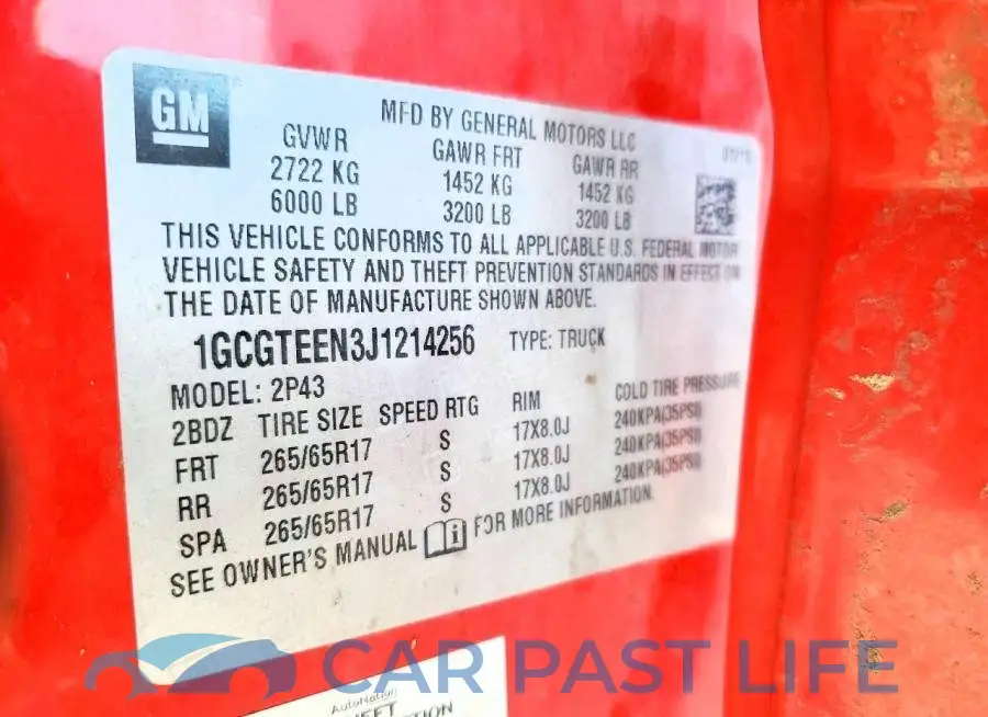1GCGTEEN3J1214256# 12