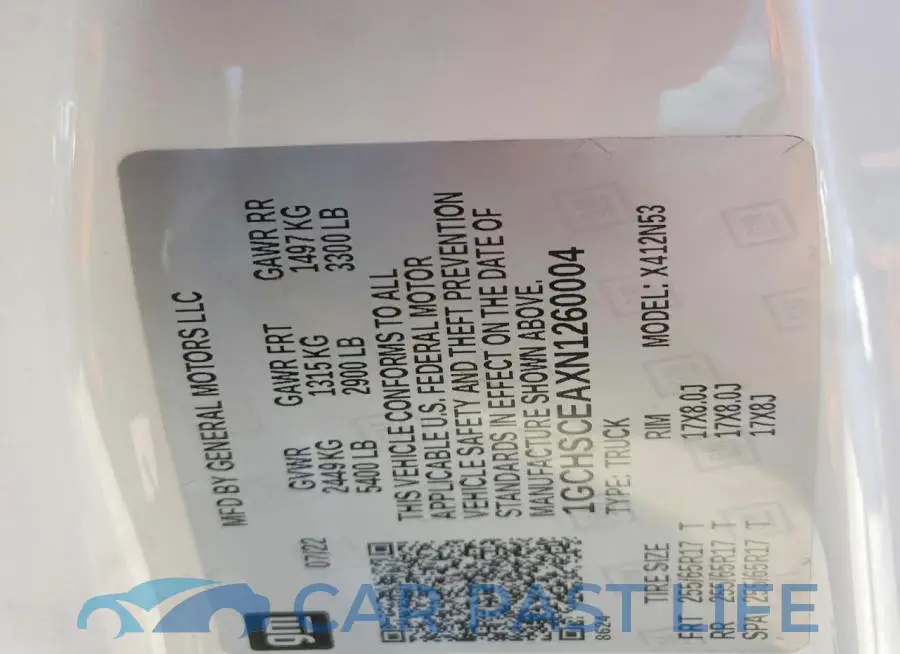 1GCHSCEAXN1260004# 13