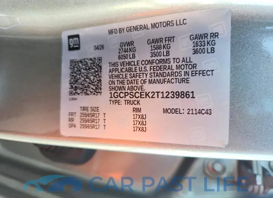 1GCPSCEK2T1239861# 12