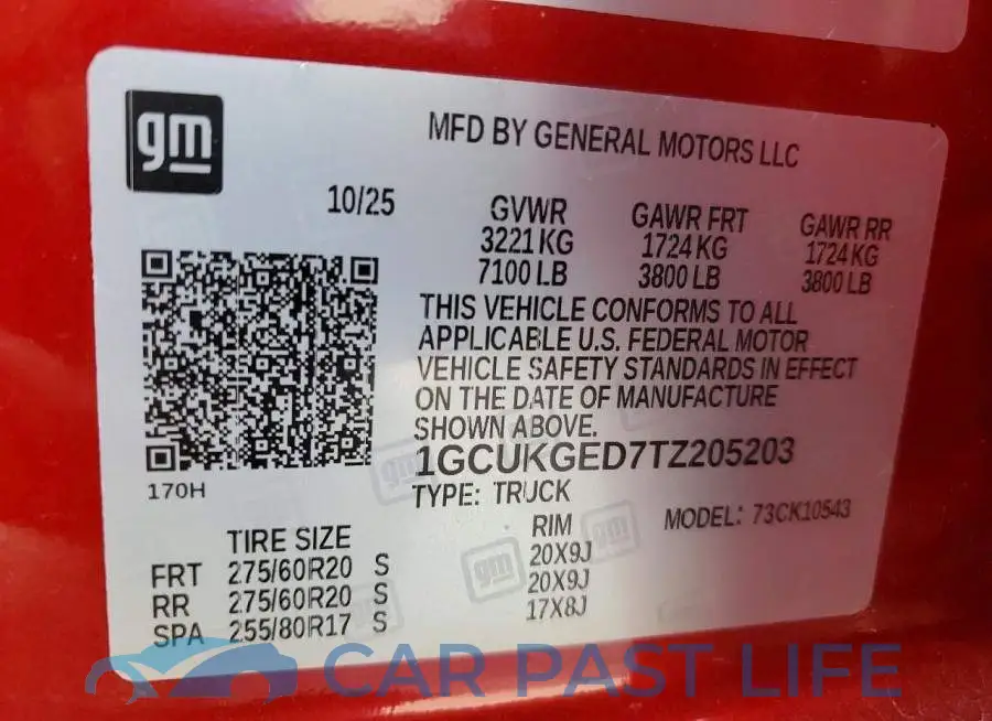 1GCUKGED7TZ205203# 13
