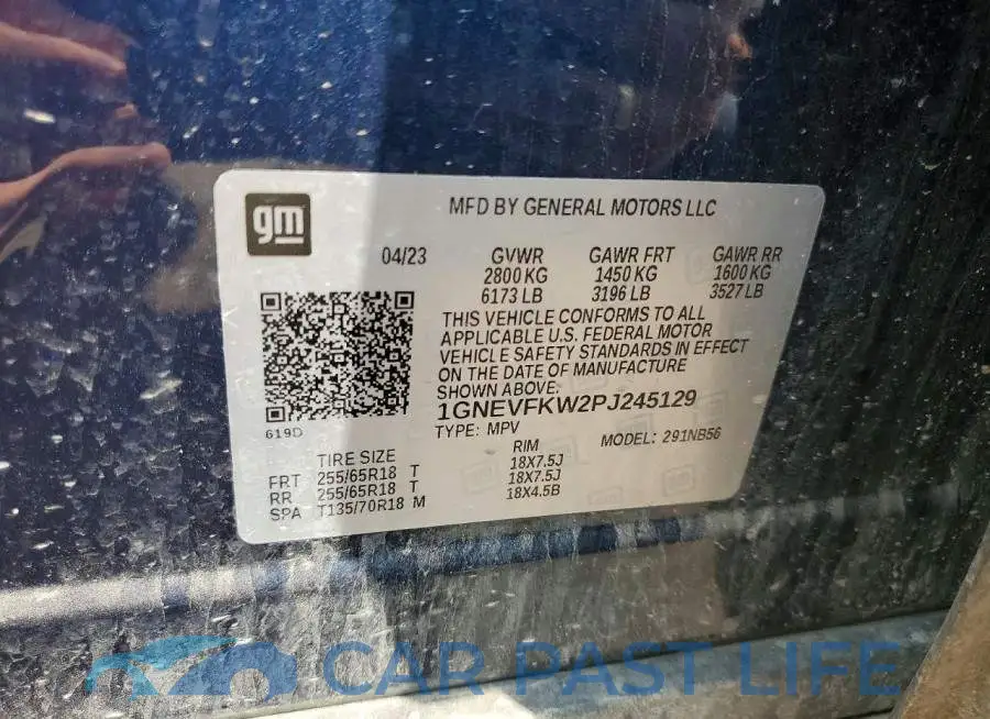 1GNEVFKW2PJ245129# 13