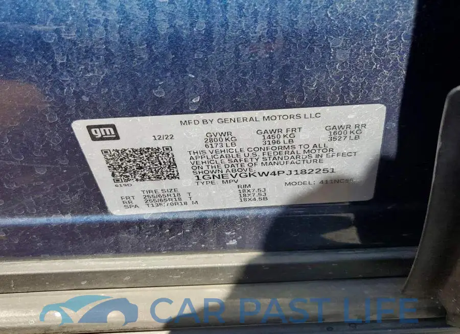 1GNEVGKW4PJ182251# 12