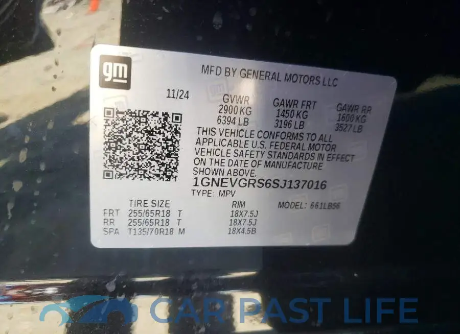 1GNEVGRS6SJ137016# 13