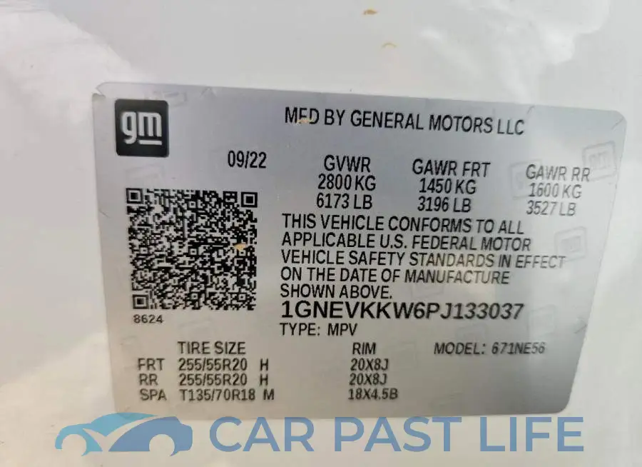 1GNEVKKW6PJ133037# 13