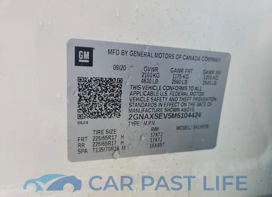 2GNAXSEV5M6104424# 13