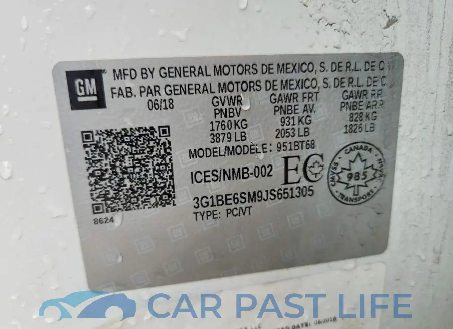 3G1BE6SM9JS651305# 12
