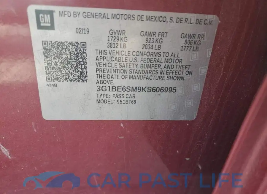 3G1BE6SM9KS606995# 13