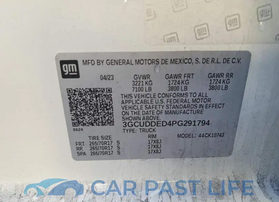 3GCUDDED4PG291794# 12